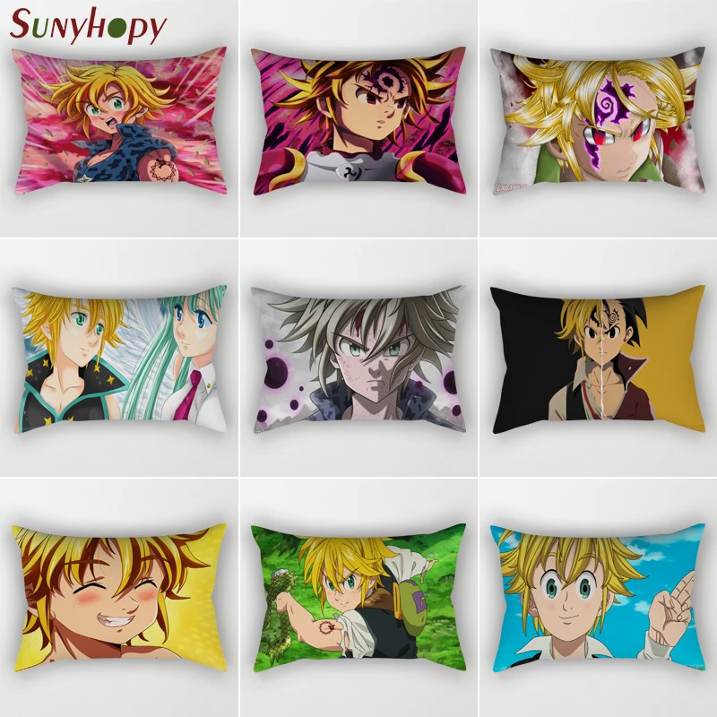 

Custom Meliodas Pillowcase Satin Fabric Rectangle Bed Pillow Cover For Home Wedding Decorative Pillowcases 0804WJY