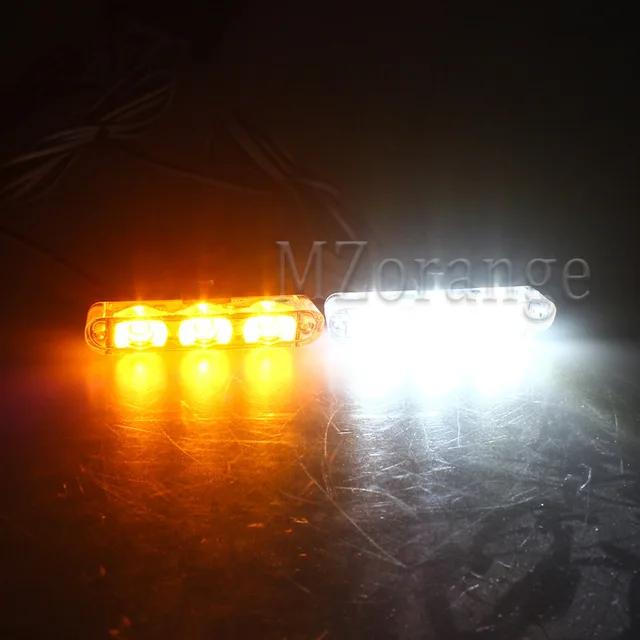 Yellow and White Светодиодный полицейский светильник s беспроводной 2*3 светодиодный стробоскоп светильник s на автомобиле вспышка Flasher fso вспышка в автомобиле Стробоскопы для автомобилей полицейский светильник - Цвет: Yellow and White