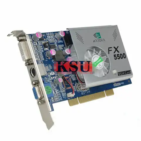 Видеокарта, высокое качество, PCI FX5500 256 Мб, 128bit DDR VGA + DVI + S, Графическая карта, поддержка PCI 2X / 4X