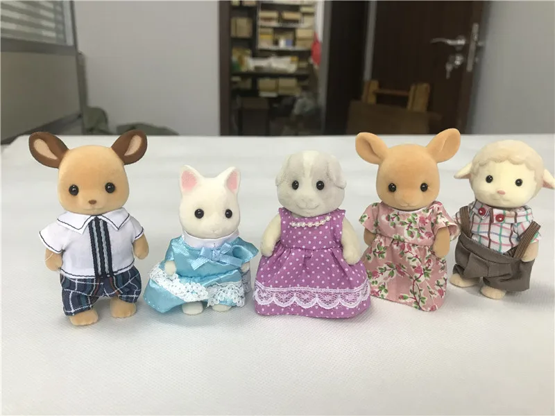 Geniune Sylvanian Family 10 шт. пушистые фигурки набор собак/Squrriels/Bear/Mouse/Sheep случайные новые