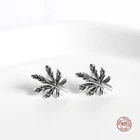 LKO Настоящее серебро 925 пробы, ретро кленовые листья, серьги-гвоздики, высокое качество, серьги для женщин, модные украшения, подарок для девочки