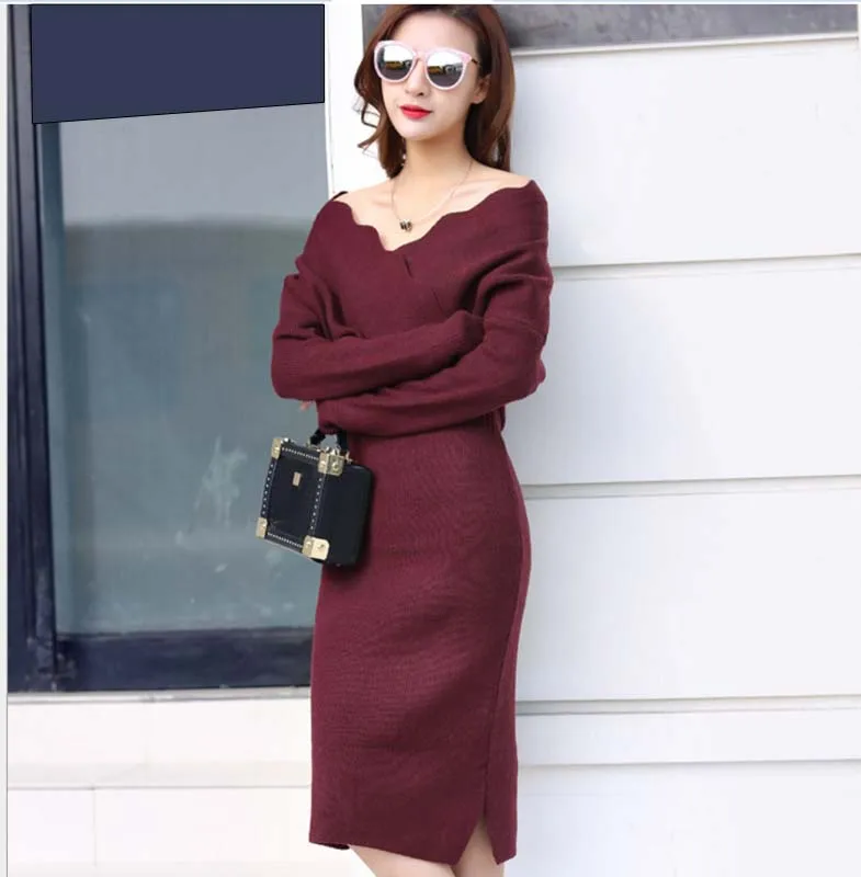 Женское трикотажное облегающее платье элегантное утепленное с длинным рукавом