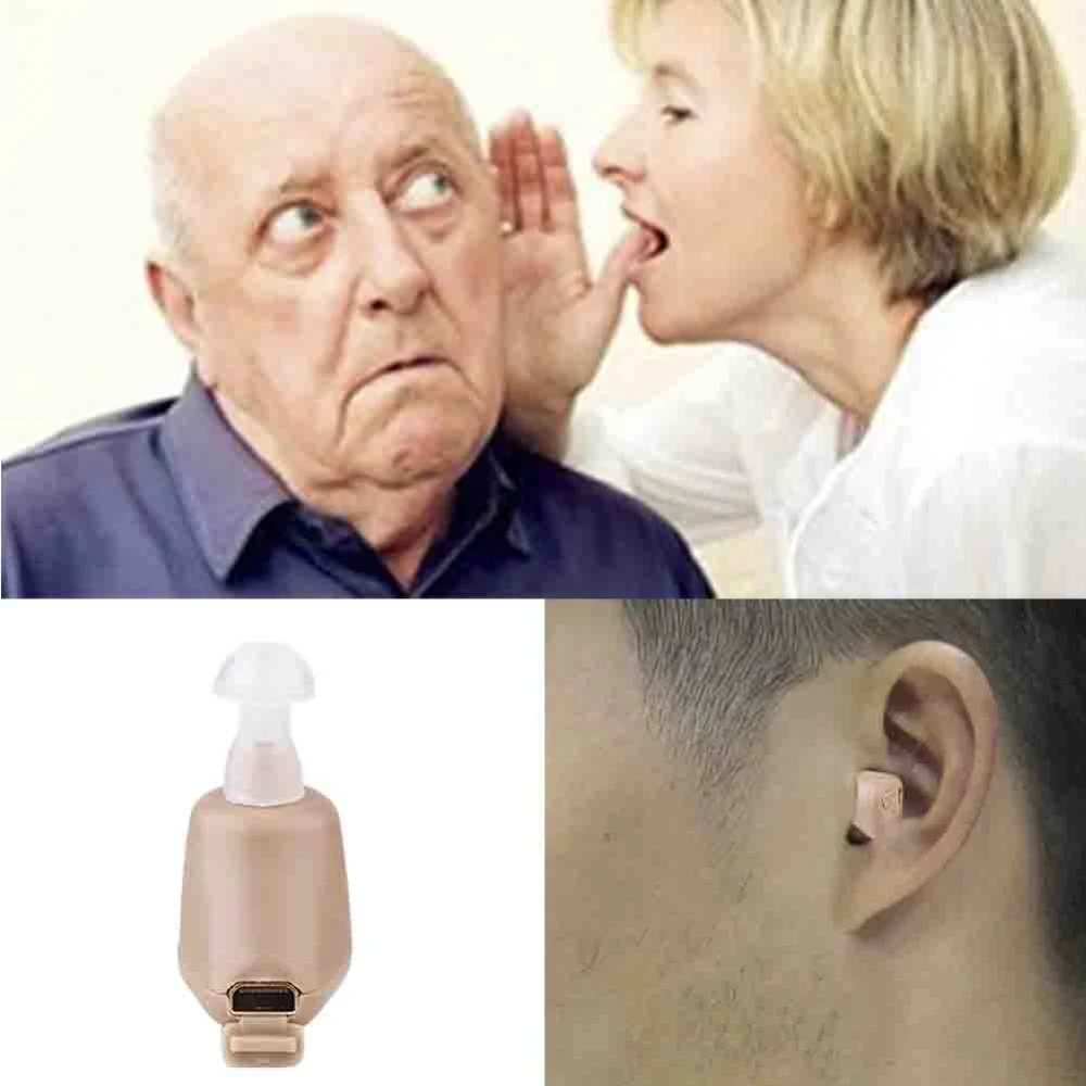 Миниатюрный карманный слуховой аппарат перезаряжаемый звуковой усилитель