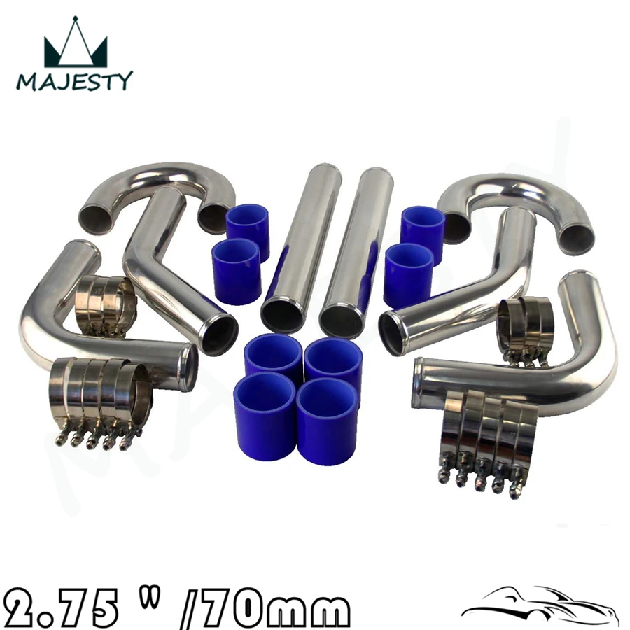 Труба турбо-интеркулера 2 75 дюйма труба из хромированного алюминия + желоба