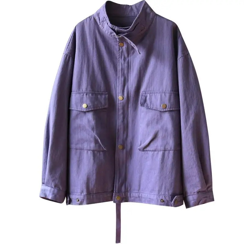 

2020 Women Loose Cargo Jackets Autumn New Zipper BF Coas Women Long Sleeve Korean Style Jackets Wild Outerwear Denim Tops S34