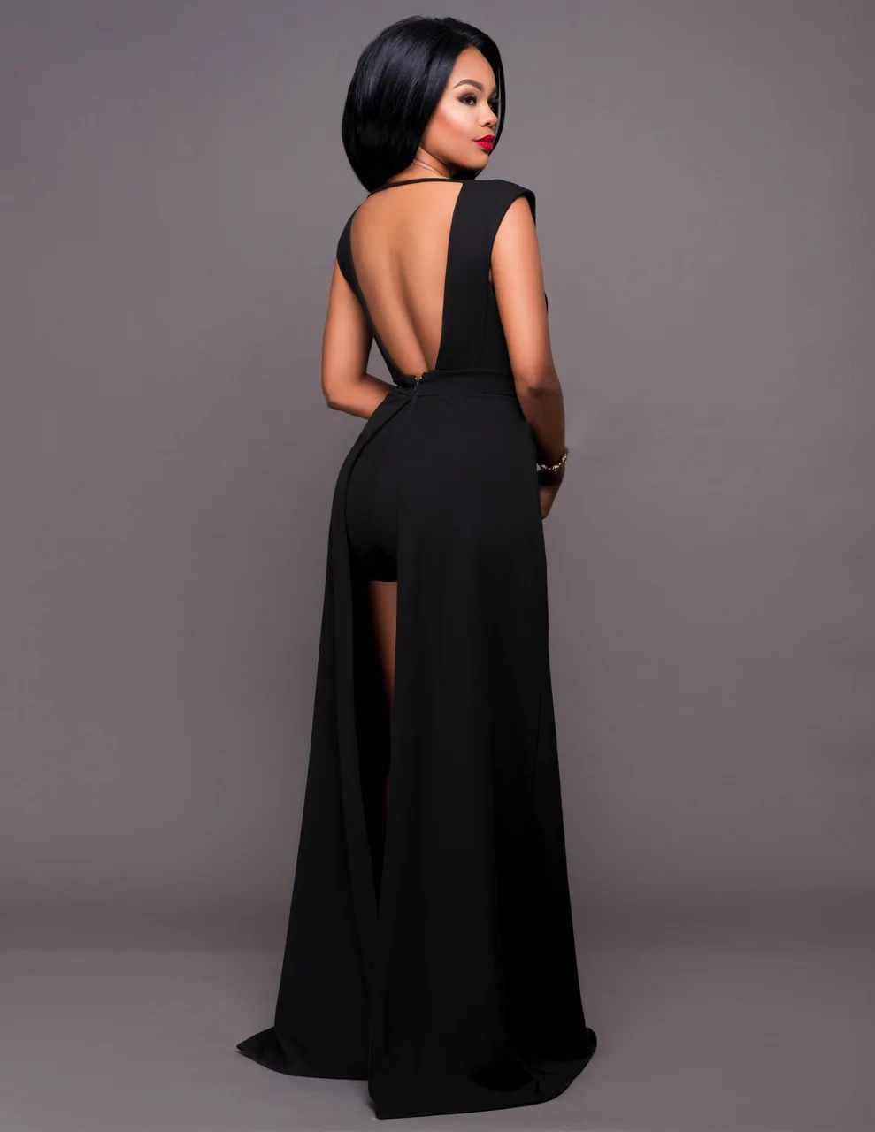 

2021 New Women's Deep V Open Back Sexy Split Dress Womens Skirt For Work Women Office For Suit Blazer Feminino Tailleurs Jupes