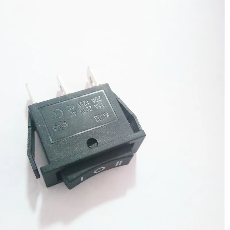 5 шт. x AC 15A 250 V/20A 125V 3 Pin SPDT KCD3 вкл.-ВЫКЛ.-ВКЛ. 3 положения черный перекидной клавишный выключатель