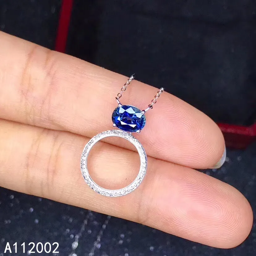 KJJEAXCMY fine jewelry natural sapphire 925 sterling silver women gemstone pendant necklace support test luxury hot selling