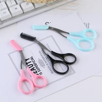 50 pcs makeup eyebrow trimmer scissors with comb hair removal shears grooming cosmetic trimming tools