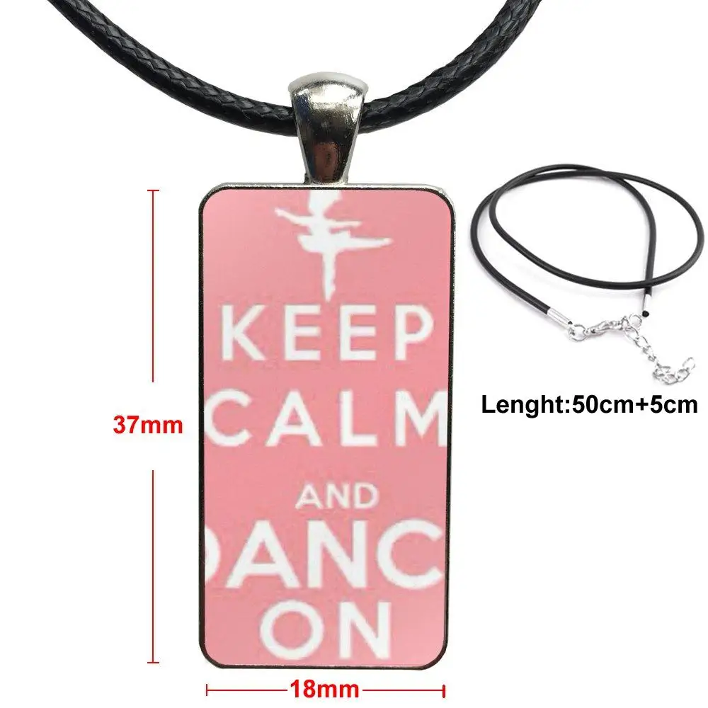 

Keep Calm And Tap Dance Dancing Glass Cabochon Choker Pendant Rectangle Necklace Steel Color Jewelry For Women Fashion Jewelry