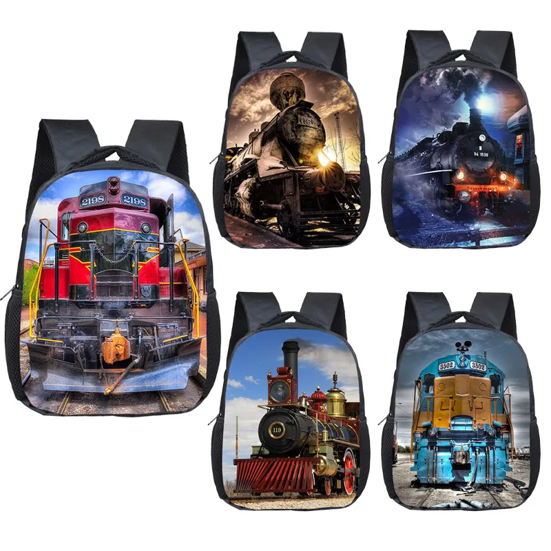 Детский Школьный рюкзак, локомотив с паровым/поездом для мальчиков и девочек, подарочные сумки