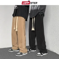 lappster men streetwear corduroy baggy sweatpants 2021 mens casual black wide leg joggers pants man japanese fashion sweat pants