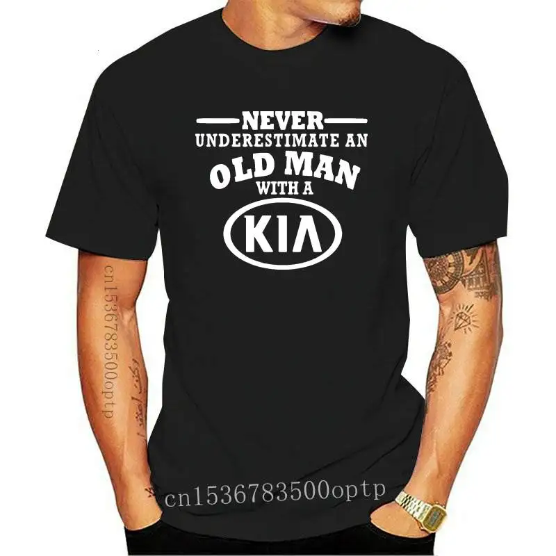 

Новая мужская футболка KIA Motors никогда не подучит стариков размер S-5XL, черная летняя Удобная футболка Menfashion