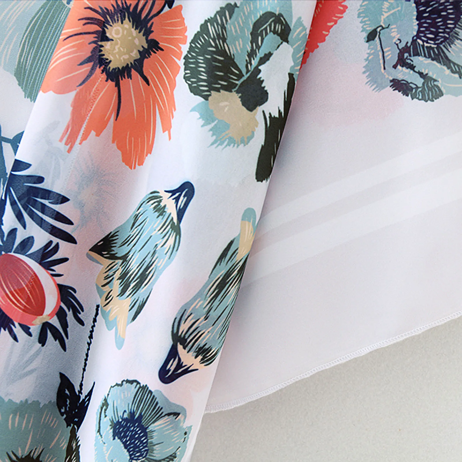 Ladies Chiffon Kimono Cardigan Shirt Flower Print Beach Long Top Shawl Loose Jacket Пляжная | Женская одежда