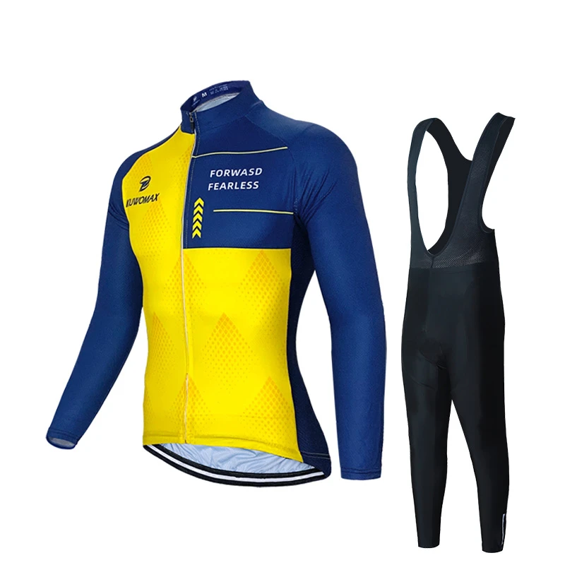 

SUUKAA 2021 Winter Cycling Clothing Long Sleeve Jersey Mens New Team Warm Jacket Set MTB Clothes Thermal Fleece Ropa Ciclismo