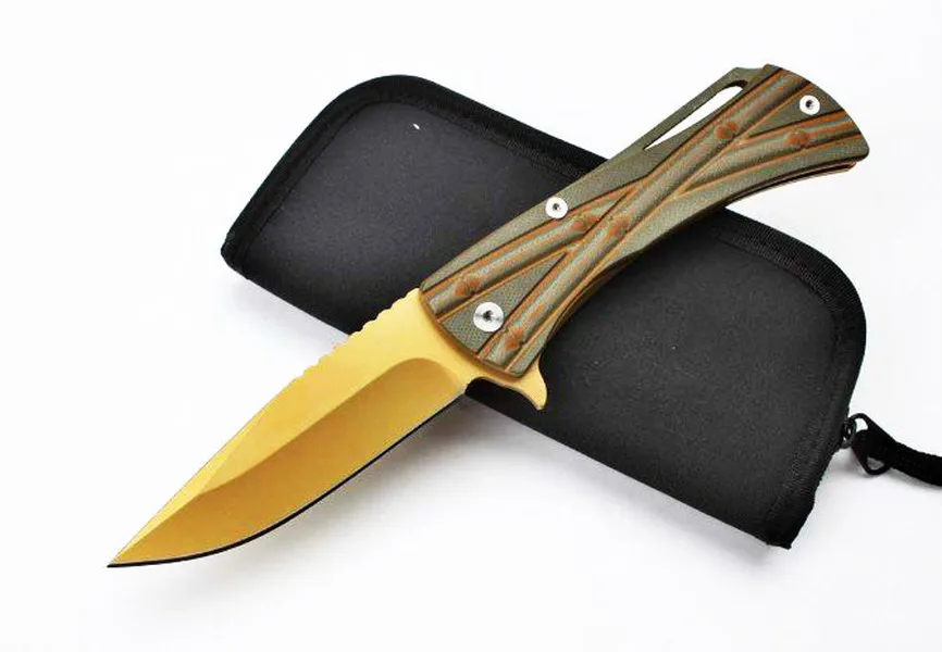 

Mict Golden D2 Blade Bamboo Handle Ball Bearing CNC Tactical Pocket Folding Knife Hunting Fishing EDC Survival Tool Knives