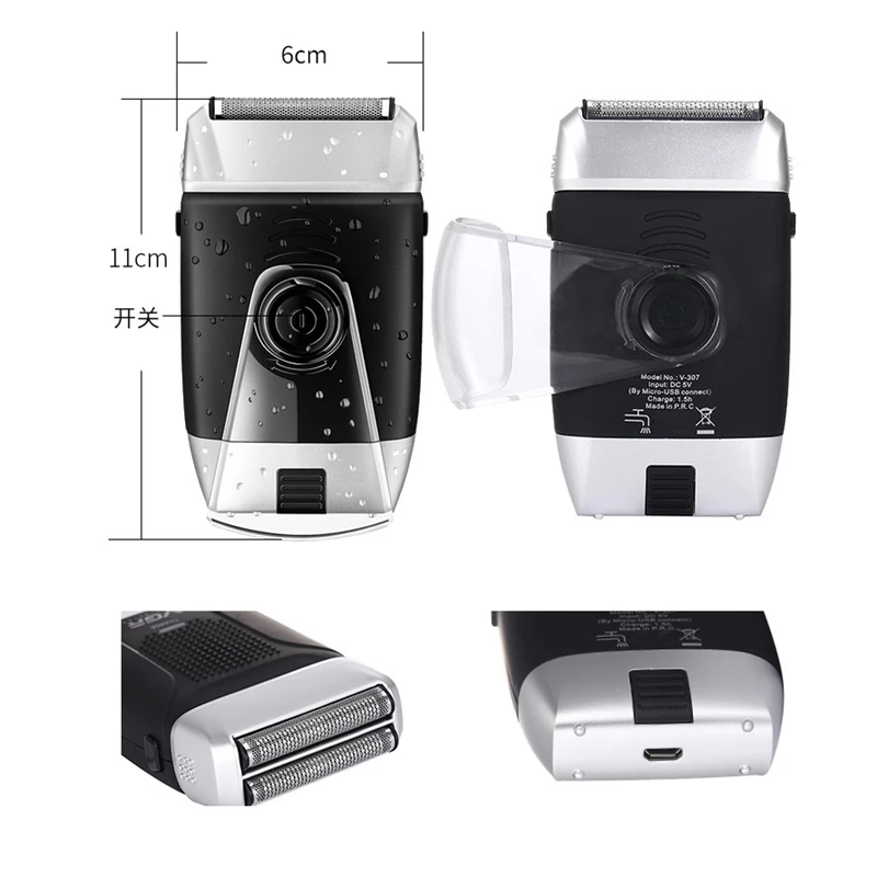 

VGR Electric Shaver Reciprocating Men'S Oil Head Whitening Finishing Machine Shaved Head Hair Clipper Razor