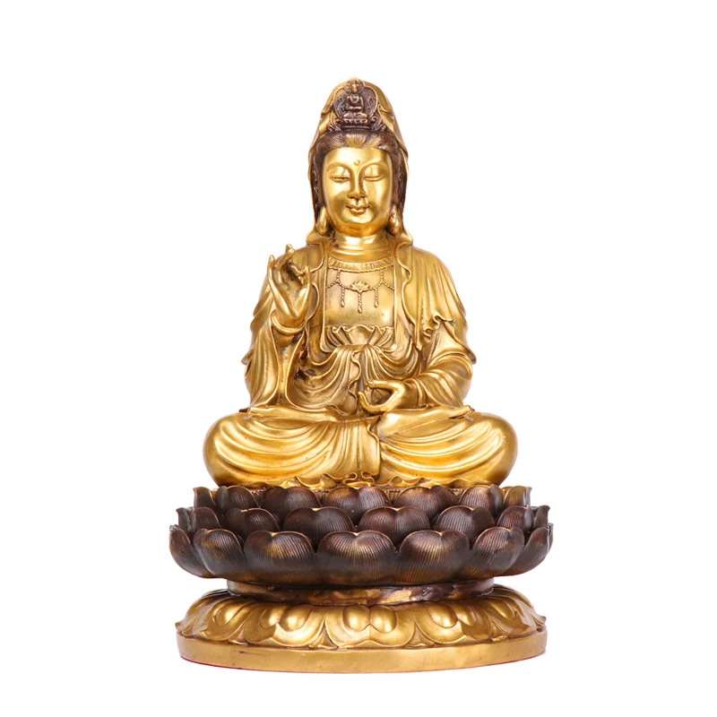 

LAOJUNLU Pure Статуэтка Гуаньинь из меди Bodhisattva, украшения для дома, Будда, зал, статуи специальные украшения