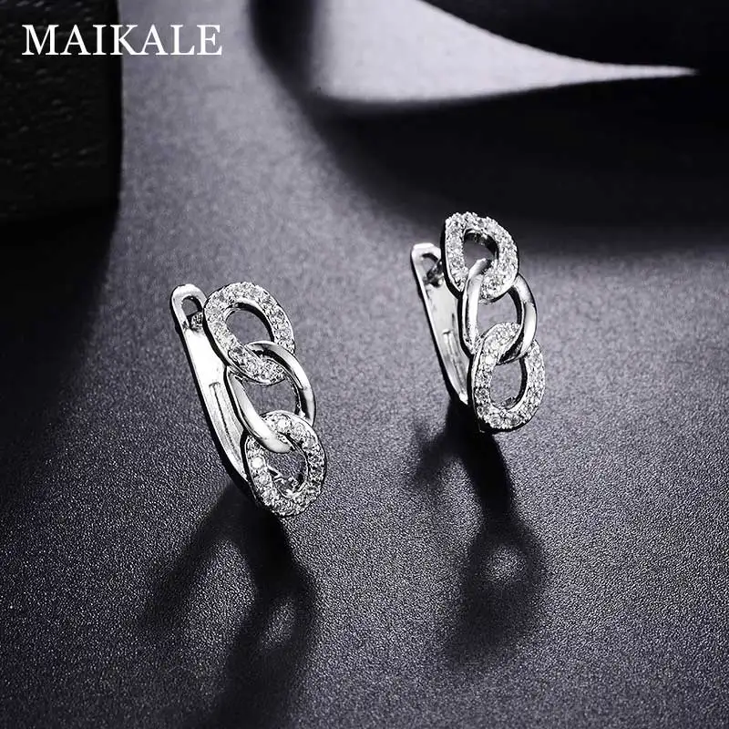 Женские классические серьги-гвоздики MAIKALE 8 форм медные золотистые и Серебристые