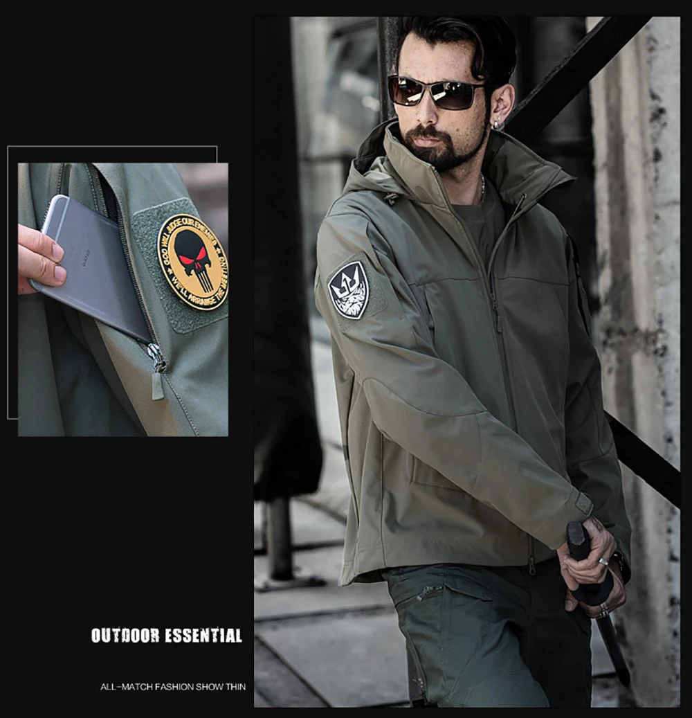 SINAIRSOFT камуфляжная Мужская куртка, пальто, военная тактическая куртка, зимняя водонепроницаемая мягкая оболочка, куртки, ветровка, одежда для охоты