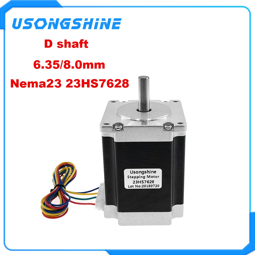 Шаговый электродвигатель Nema23 23hs7628 6. 35 & 8 0 4 Lead 270oz in 76mm 2.8A биполярный CE ISO ROHS