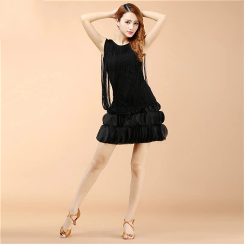 Женское платье для латинских танцев сексуальное бальное с бахромой танго ча-ча