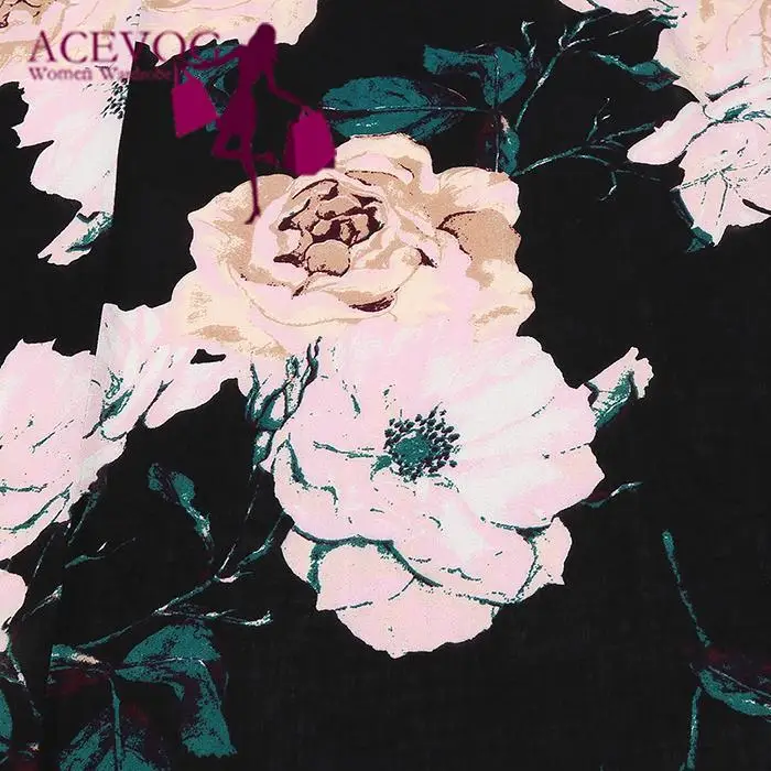 Женское платье с принтом ACEVGO длинное вечернее глубоким v-образным вырезом