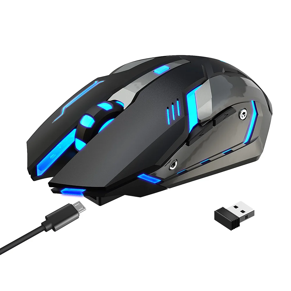 

6 Buttons Wireless Mouse Computer PC 2400dpi Ergonomic Gaming Office Mice Ergonomic Mute Wireless Dual-Mode Mouse