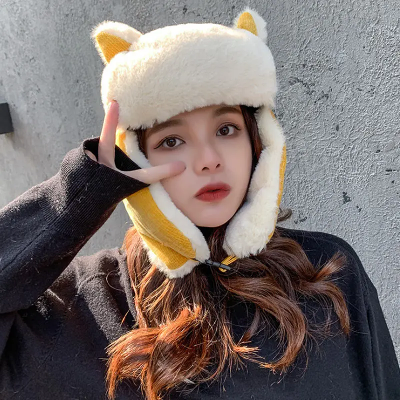 

Autumn and winter plus velvet warm knit hat outdoor cold wool hat men's hooded hat scarf two-piece suit