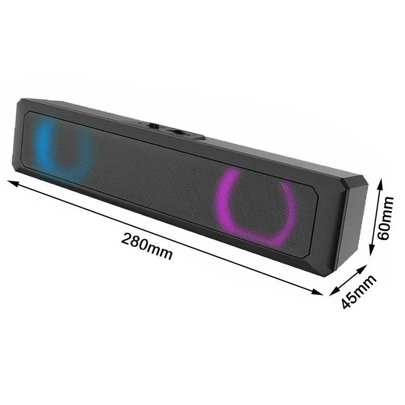 

Computer Speaker Fashion 7 Colors LED Bluetooth 5.0 Speaker PC Stereo Player Music Notebook For Laptop S1U5