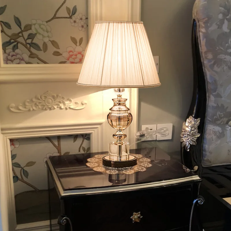 Хрустальная прикроватная лампа в европейском стиле роскошная Настольная для