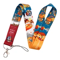 yq356 disney lady and the tramp lanyard phone rope for keys id badge holder neck strap keychain cord hang rope lariat best gift