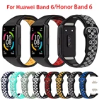 Ремешок силиконовый для наручных часов Huawei Band 6 Pro, сменный спортивный браслет для Honor Band 6