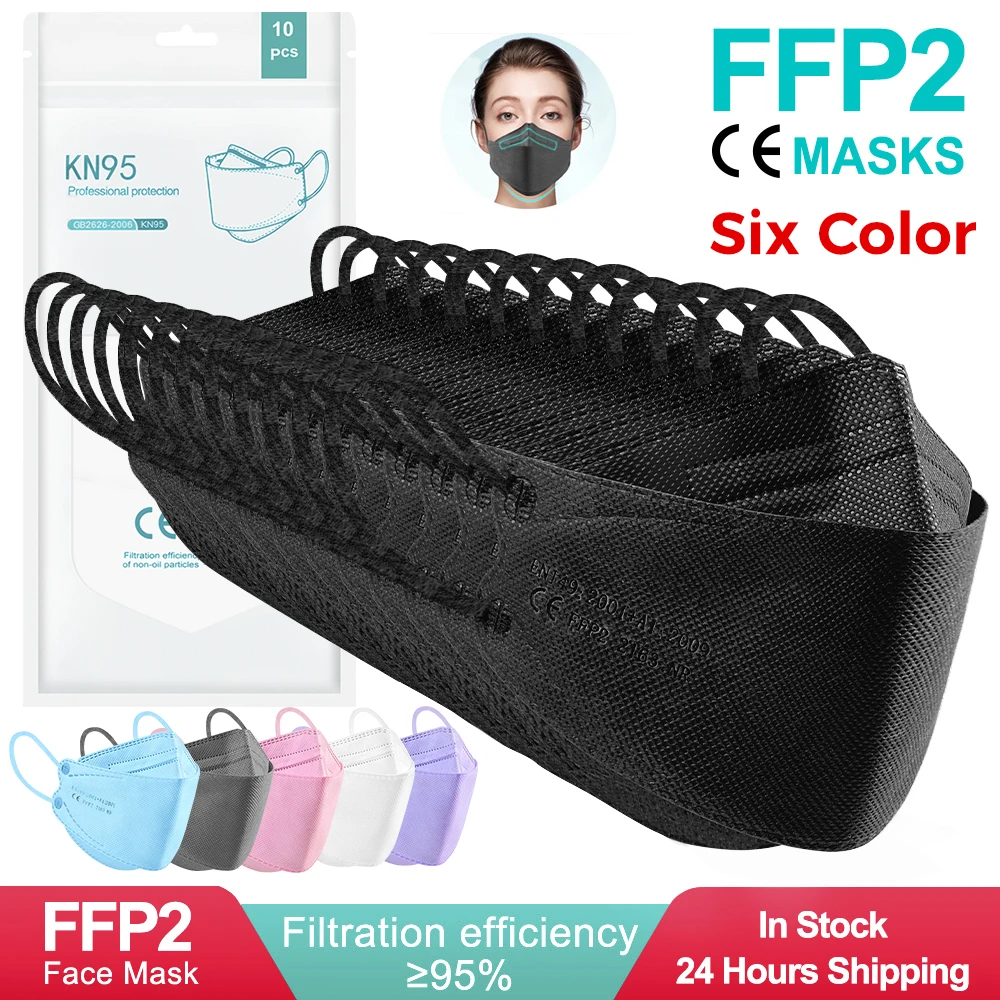 

CE Approved FFP2 Face Mask Hygienic Safety Dust Respirator Reusable KN95 Fish Masks Adult FPP2 Mascarillas 95 KN95MASK FFP2MASK