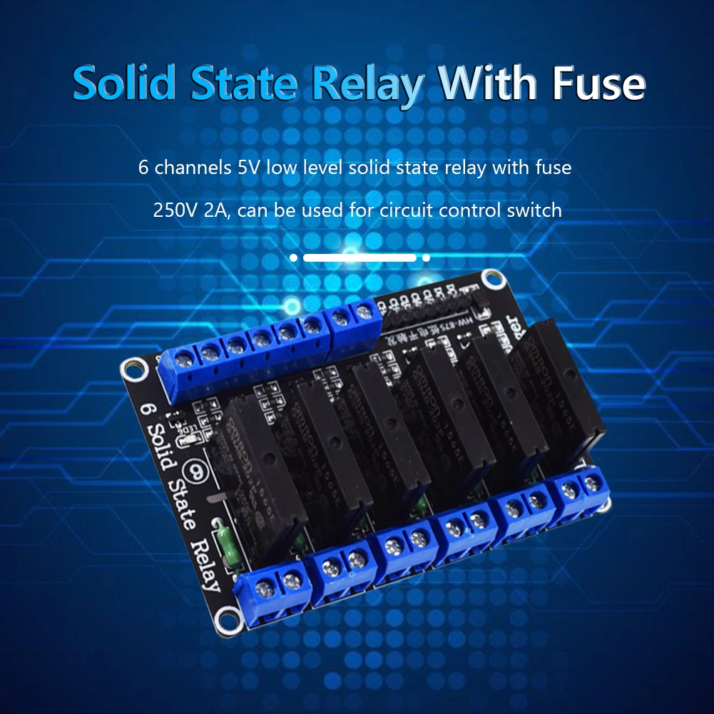 Полупроводниковое реле Модуль HW 875 6 Way 5V Низкий уровень SSR модуль 250V 2A Выход с