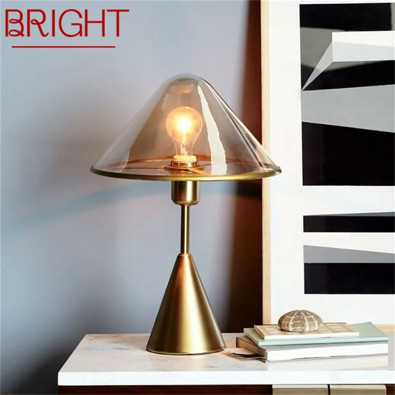 

BRIGHT Nordic Gold Table Lamp Modern Creative Design LED Desk Light for Home Bedroom Decoration