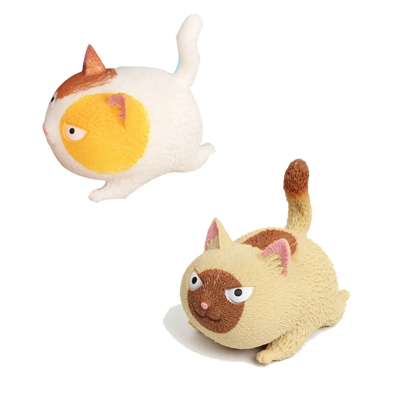 

Kawaii Anxiety Relief Toys Safe Cartoon Squishy Toy Cat Squeeze Finger Toy for Children Decompression Doll Prank Relief Vent Toy