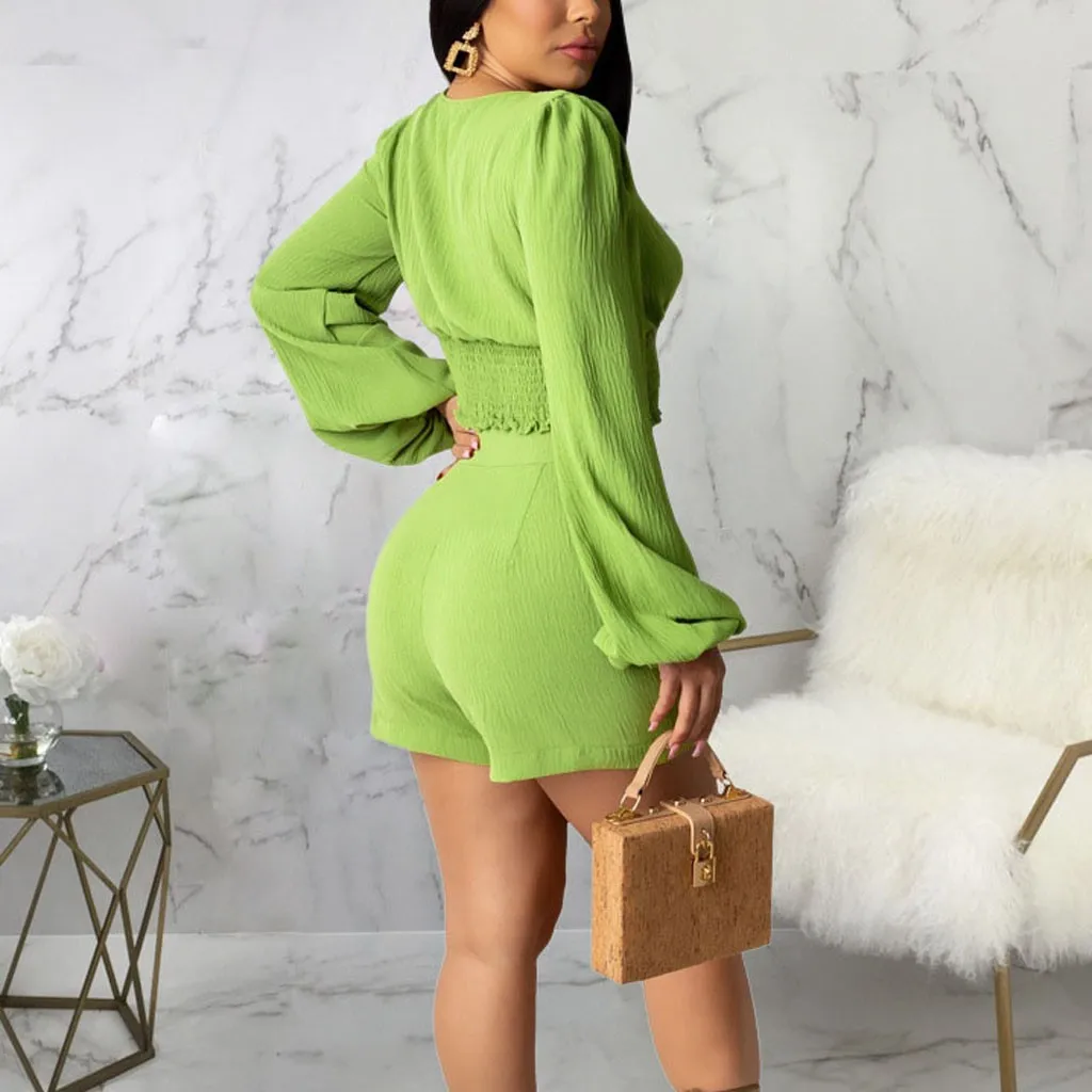 Сексуальный бархатный неоновый зеленый черный комплект из двух предметов