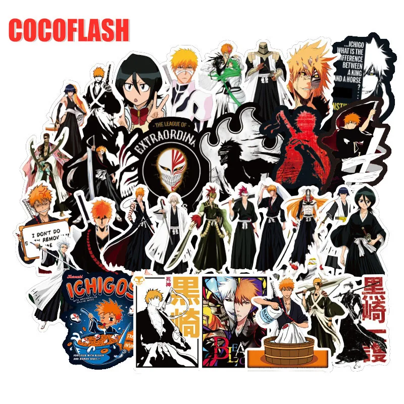 10/50Pcs/set Japanese Anime BLEACH Stickers For Guitar DIY TOY Bicycle Motorcycle Car Skateboard Snowboard Laptop Luggage