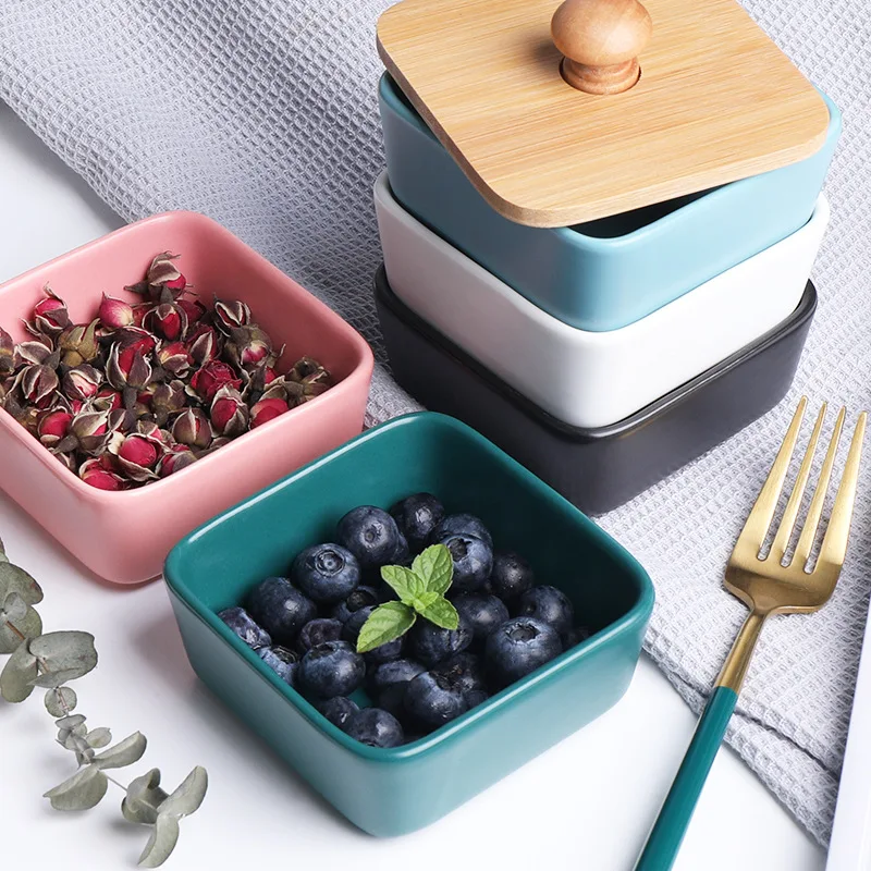 Керамическая минутная тарелка для закусок мини Квадратная приправ кухонный