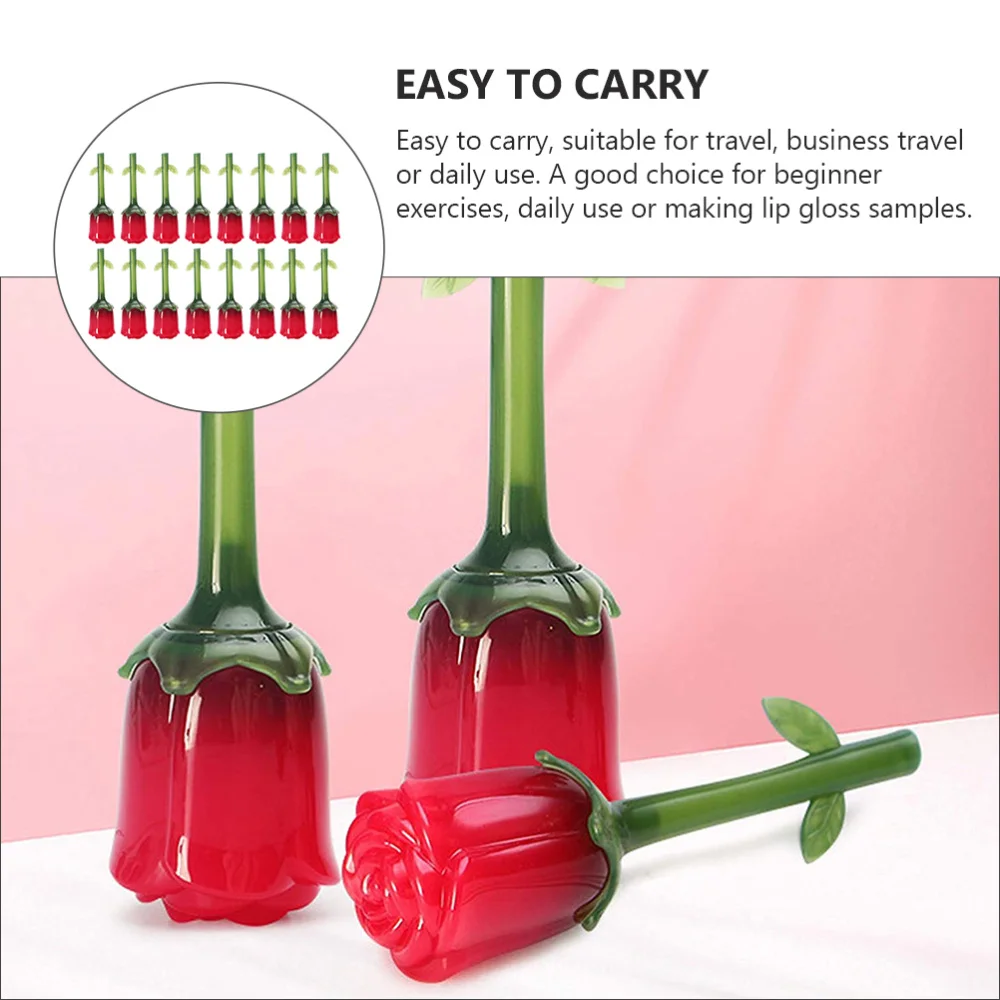 

16pcs ABS Rose Lip Gloss Tube Empty Refillable Lip Tube Lipstick Bottles