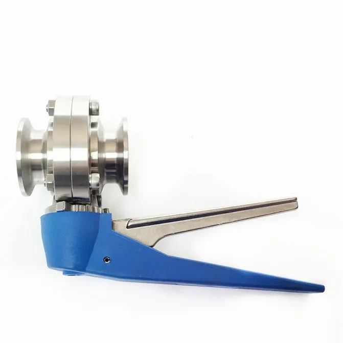 

3/4" 1" 1-1/4" Pipe OD 19mm 25mm 32mm Sanitary Butterfly Valve SS304 Ferrule OD 50.5mm Fit 1.5" Tri Clamp Squeeze Trigger