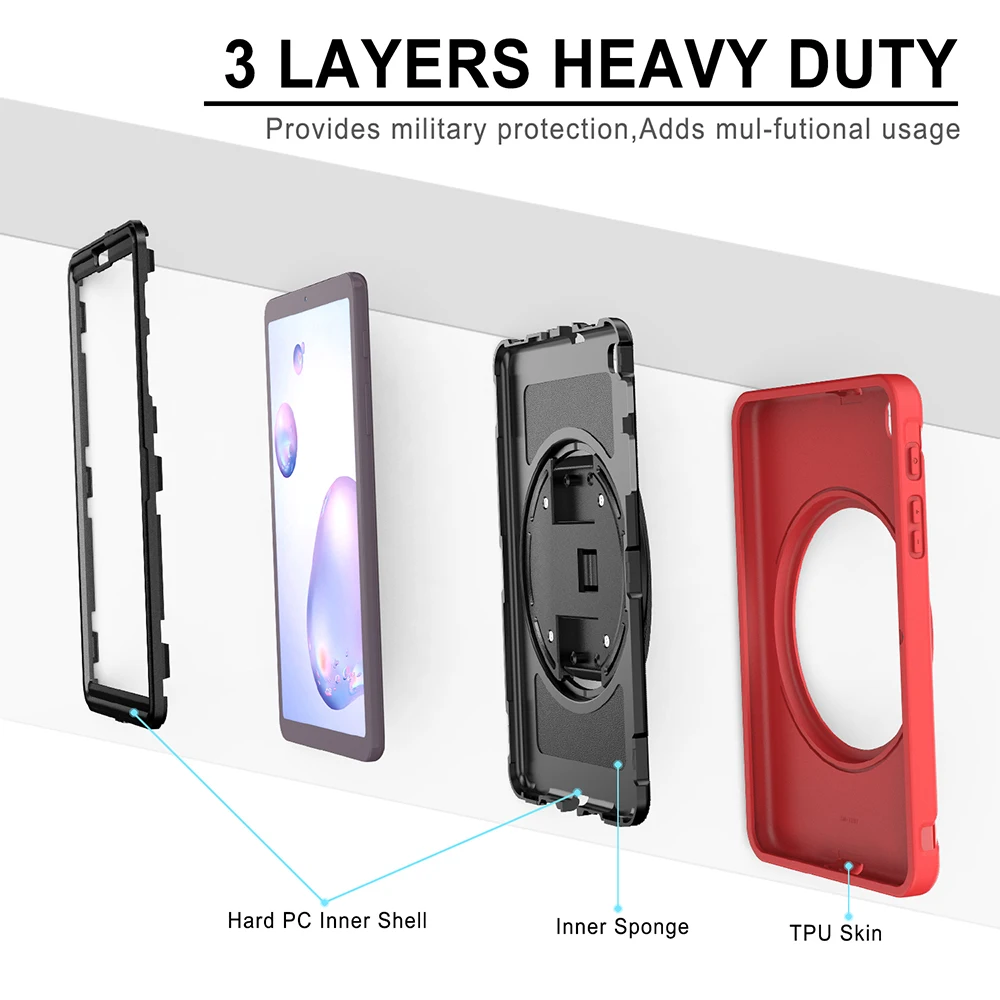 

For Samsung Galaxy Tab A 8.4 2020 Case Shockproof Drop Resistance Hard case For SM T307 Bracket Cover