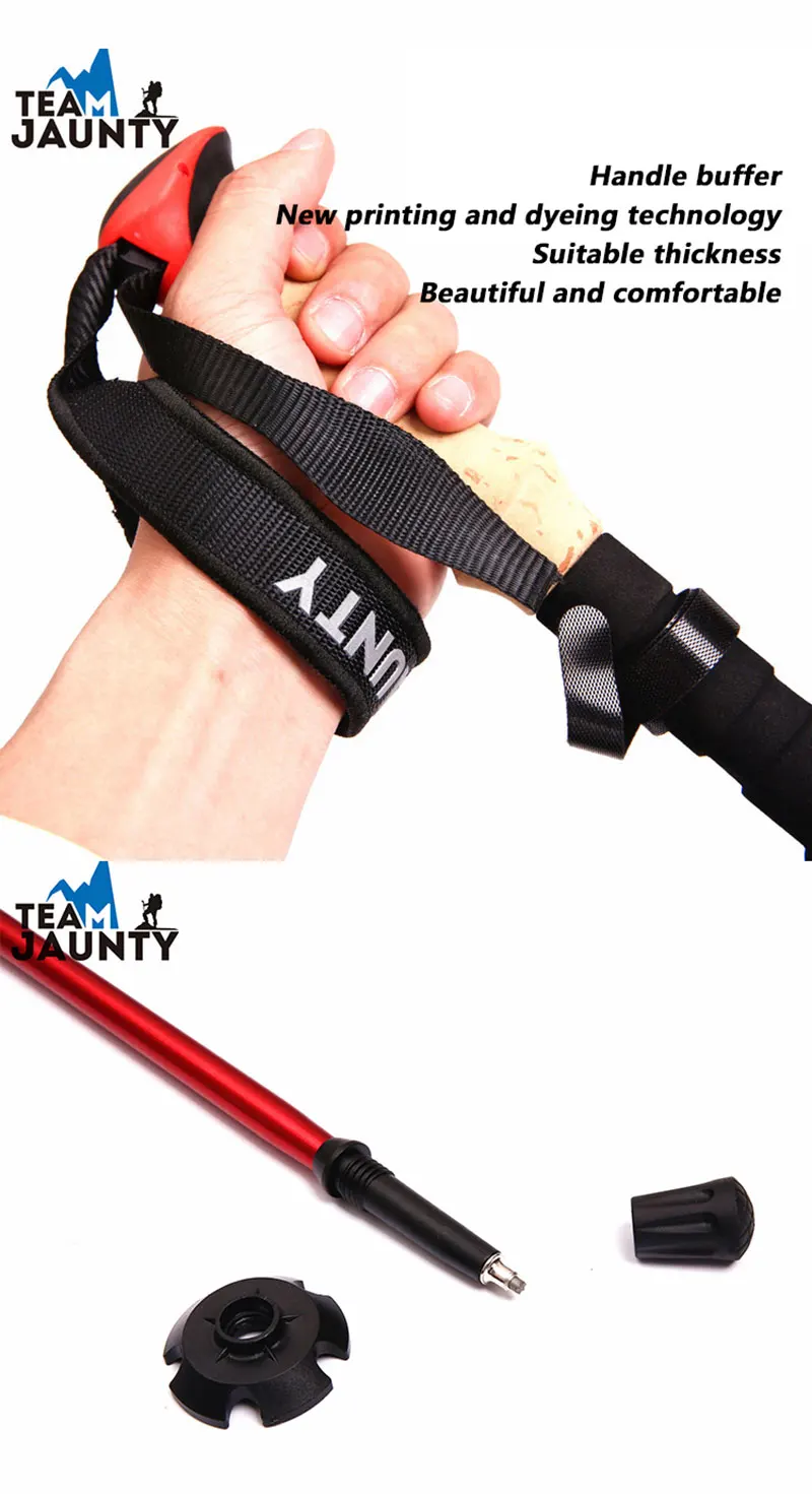 Telescopic Trekking Poles Anti Shock Hiking Stick Walking Cane Walking Sticks Folding Ultra Light Outdoor With EVA Rod Grips Ski