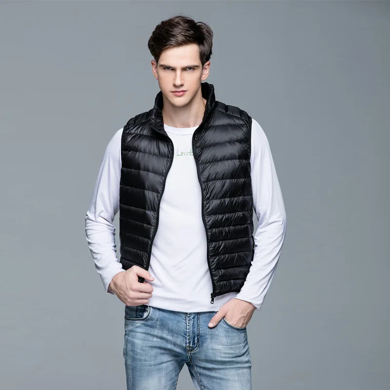 Jacket For Men Style White Duck Down Unisex Vest Gielt Casual Waistcoat Spring Autumn Light Down Jacket Male