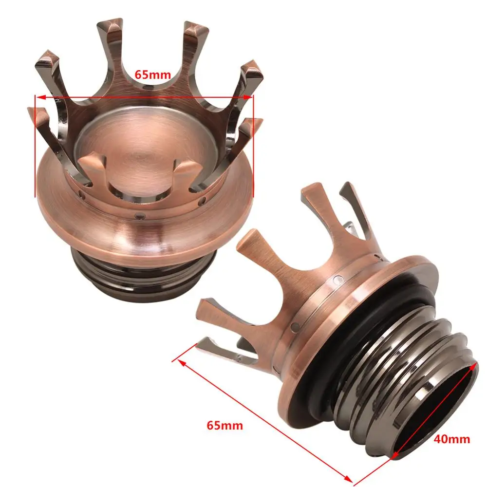

Motorcycle Cafe Racer Bronze Color Aluminum Flush Reservoir Crown Style Gas Cap Vented Fuel Tank Cap For Harley CVO 1200 883