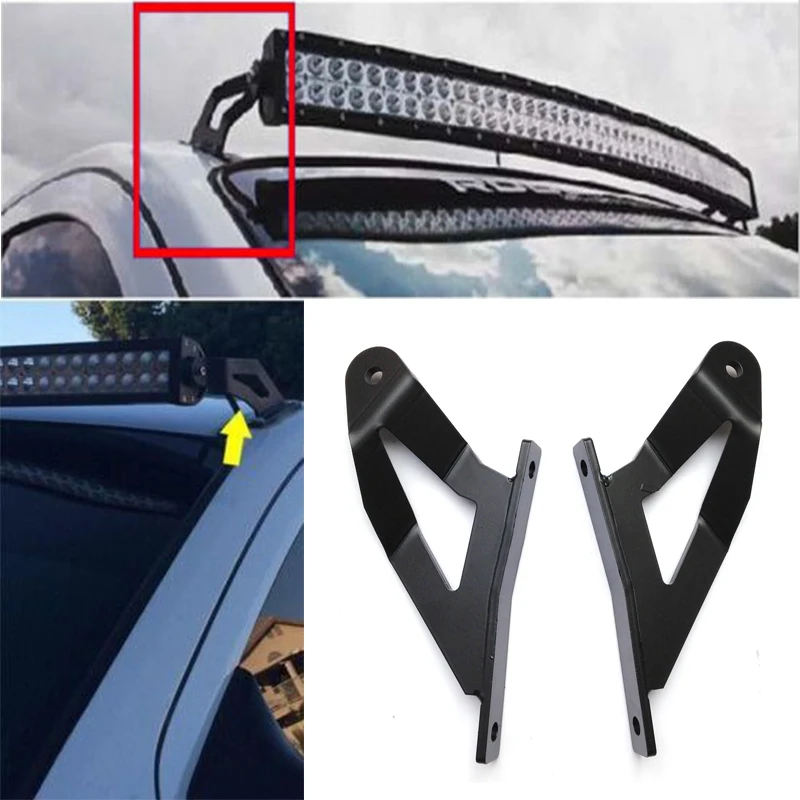 

Upper Windshield Roof Mounts Holder 50Inch Led Light Bar Mounting Brackets for Nissan Titan B34 4WD/2WD 2004-2014