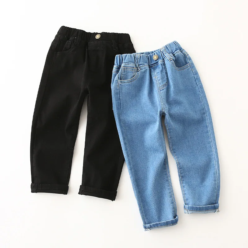 

Toddler Boys Autumn New Trousers Kids Korean Casual Solid Denim Pants High Quality Fashion Jeans For Boys 2-8 Y Children's Pants
