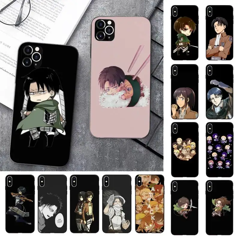 

Hot Anime Attack On Titan Levi Ackerman Phone Case for iPhone 13 11 12 pro XS MAX 8 7 6 6S Plus X 5S SE 2020 XR cover