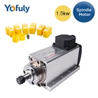 1.5 кВт комплект шпинделя с воздушным охлаждением ЧПУ мотор шпинделя 1 комплект er11 квадратный фрезерный станок шпиндель + 13 шт. Цанга ER11 для фрезерного станка по дереву с ЧПУ